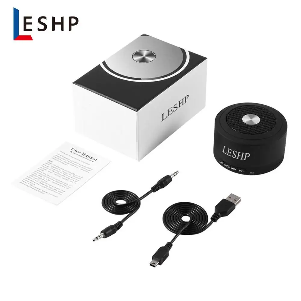LESHP Mini Portable Speaker Wireless 3.0 3W 5VUSB / DC charging port Built-in Mic & LED Lights for Cell phones Computers | Красота и