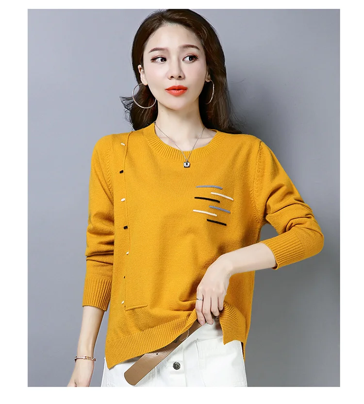 

2020 autumn and winter solid color Slim fashion casual skin-friendly temperament comfortable all-match sweater women
