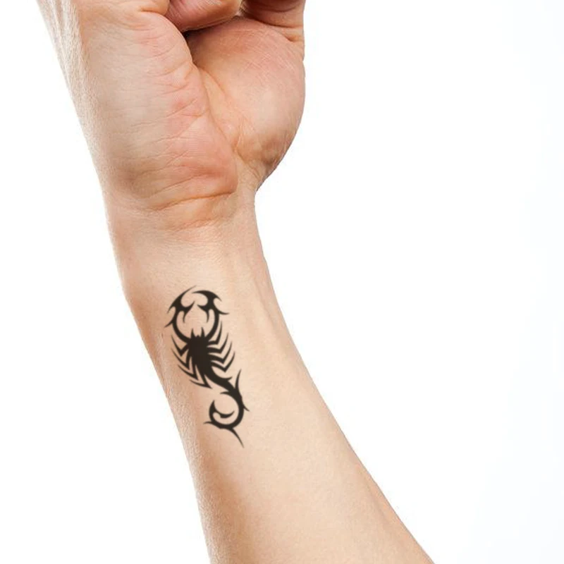 

Dragon Scorpion Temporary Tattoos for Women Men Black Sun Mask Fake Tattoo Sticker Totem Small Size Waterproof Tatoo Body Art
