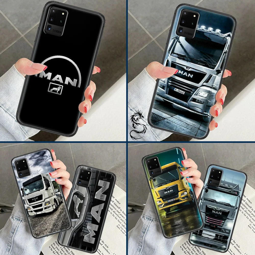 man trucks Phone case For Samsung Galaxy Note 4 8 9 10 20 S8 S9 S10 S10E S20 Plus UITRA Ultra black trend Etui silicone shell