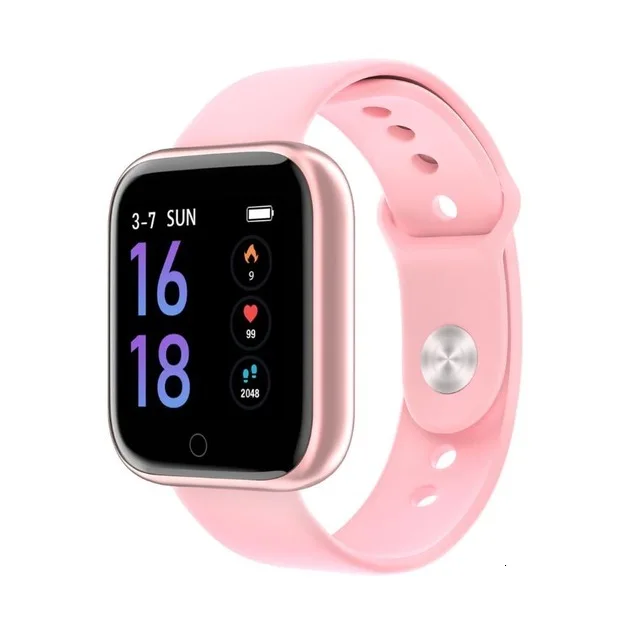 Pink Silica T80, Bluetooth, умные часы для женщин, пульсометр, водонепроницаемые, Смарт-часы для Apple, IPhone, Xiaomi, монитор сердечного ритма, фитнес-трекер - Цвет: Pink Silica