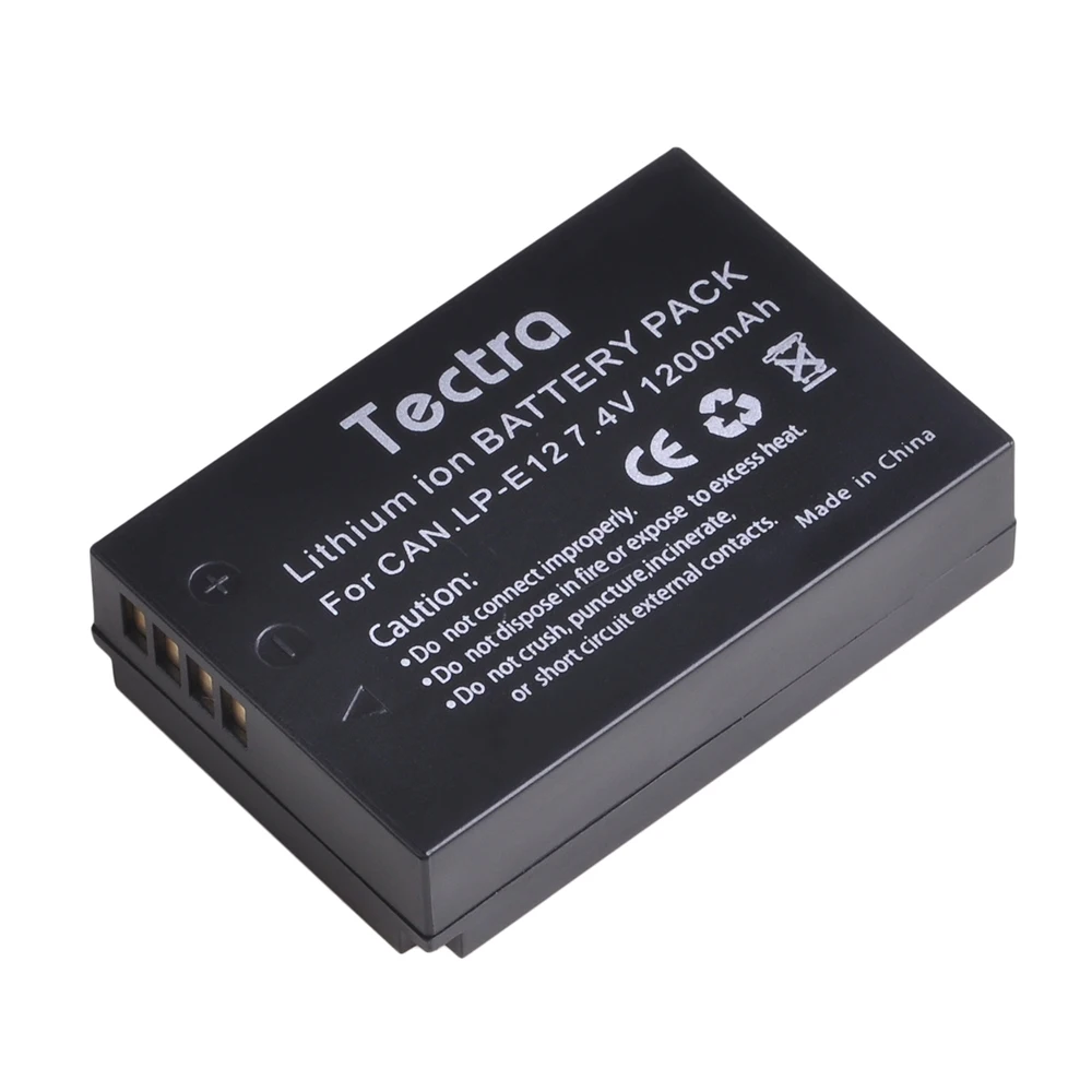 Tectra 1 шт. LP-E12 LP E12 LPE12 литий-ионный аккумулятор + зарядное устройство с ЖК-дисплеем