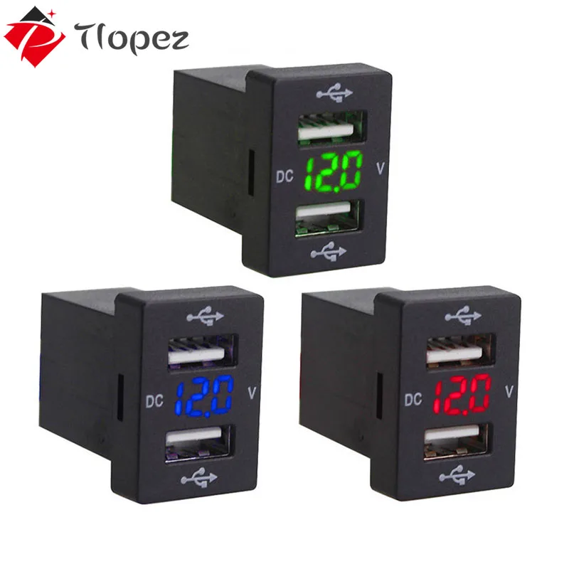 Автомобильное зарядное устройство с двумя USB разъемами 2 1 А 12 24 В|Кабели адаптеры