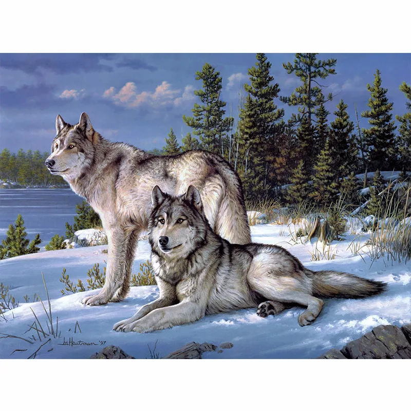 

Modern Color Famous painting Wolf Art Print Poster And Prints Animal Wall Art Pictures For Home Decoration Hogar Decor Unframed