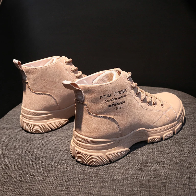 

Hot Women Casual Shoes Trend Comfortable Light Woman Fashion Sneaker 2019 New High Top Suede Shoes Spring Zapatos Mujer