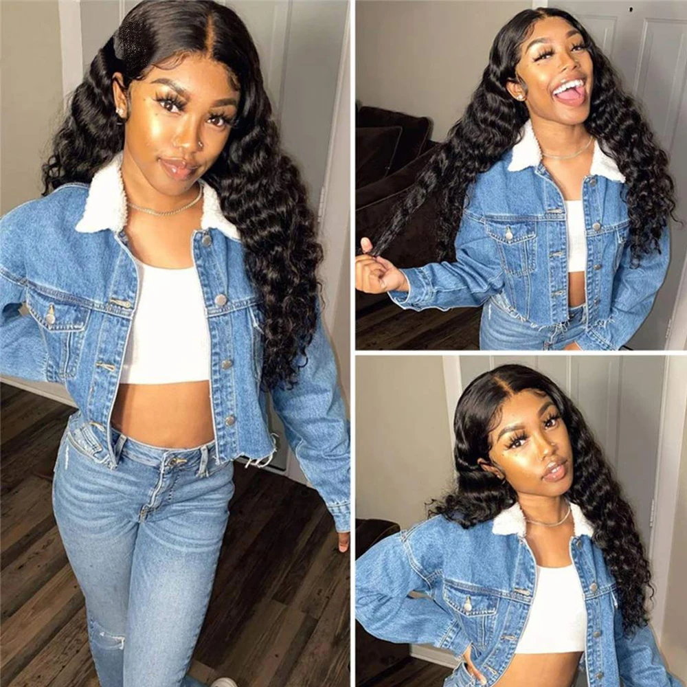 

T Part Loose Wave Lace Front Wig With Baby Hair 180% Density Peruvian Long Wig Loose Deep Wave Lace Front Wigs For Black Women