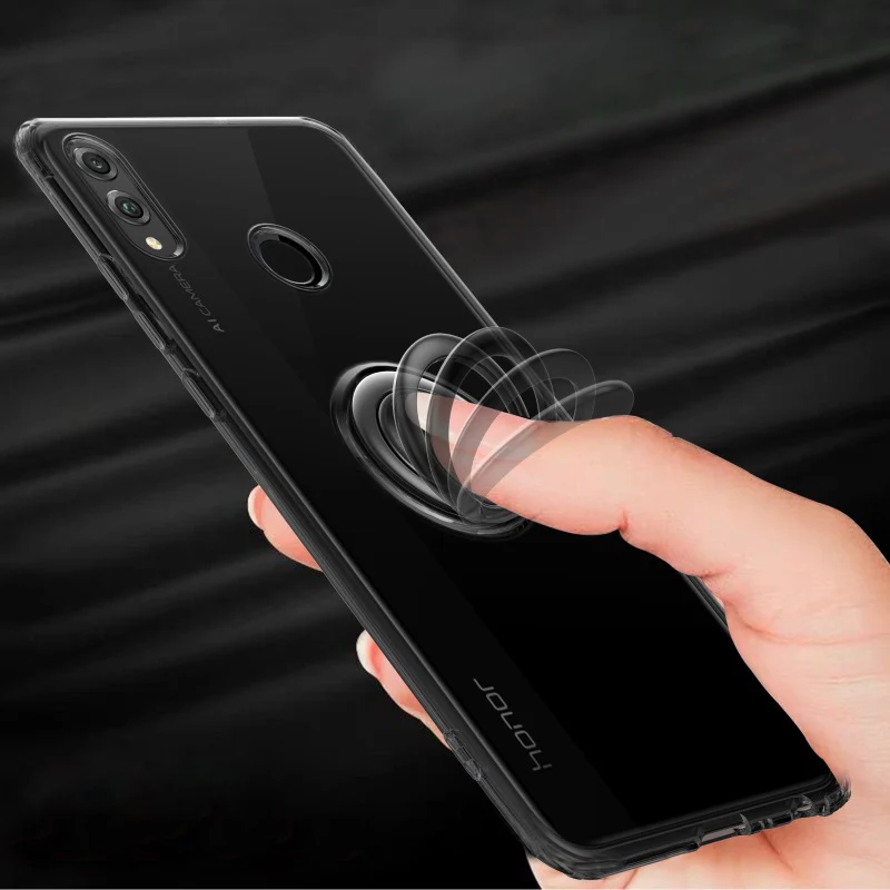 Для huawei Honor 8X чехол Honor8X бизнес с кольцом для пальцев магнетизм держатель прозрачный чехол для huawei Honor 8X чехол для телефона