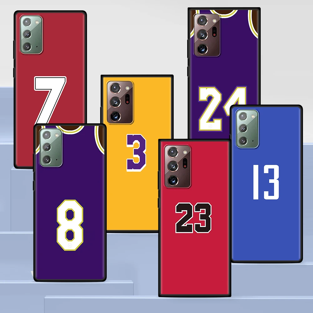

Basketball Number 23 Case for Samsung Galaxy S20 FE S21 Ultra S10 Lite S10e S9 S8 Plus S7 Edge A12 5G A51 Black Soft Phone Cover