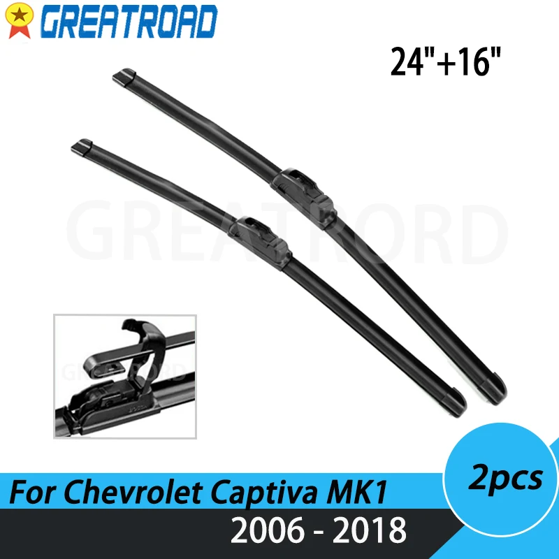 Щетки стеклоочистителя LHD для Chevrolet Captiva MK1, 2006-2016, 2017, 2018, 24 дюйма, 16 дюймов