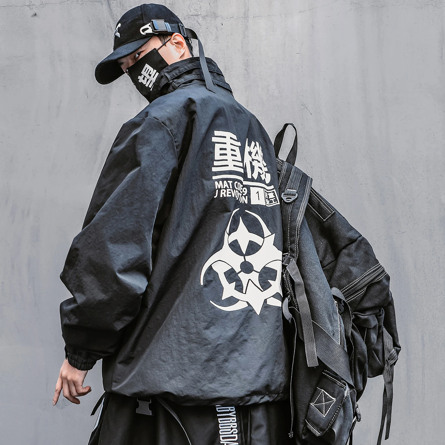 Ветровка мужская Techwear Японская уличная одежда Модный пуловер на молнии | Мужская
