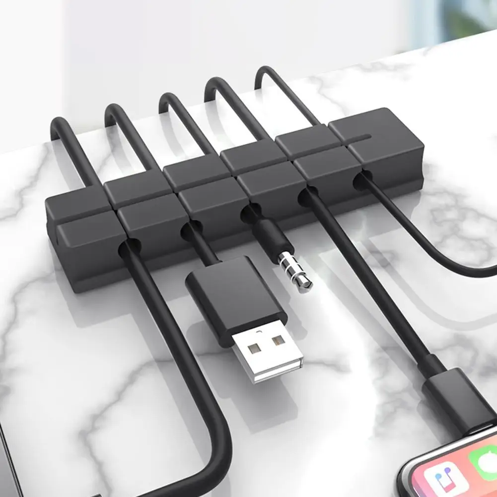 

Cable Organizer Silicone USB Cable Winder Desktop Tidy Management Clips Cable Headphone Holder For Mouse Organizer Wire Z6N4
