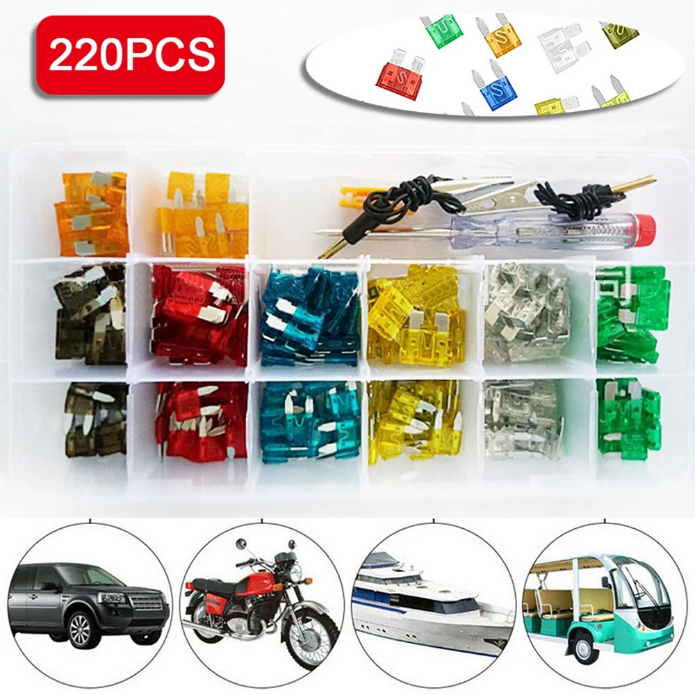 Цветной 220 шт./компл. высококачественный автомобильный предохранитель с лезвием