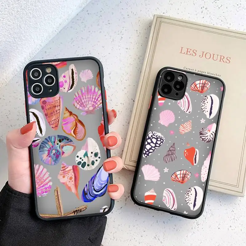 

Colorful Flower Leaves Fashion Phone Case matte transparent For iphone 7 8 11 12 plus mini x xs xr pro max cover