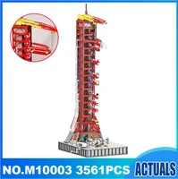 in stock m10003 moc j79002 apollo saturn v launch umbilical tower building blocks 3561 pcs bricks toys birthday gifts kids