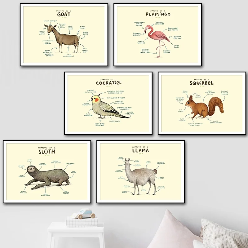 Настенная живопись на холсте скандинавские постеры и принты Фламинго лиса