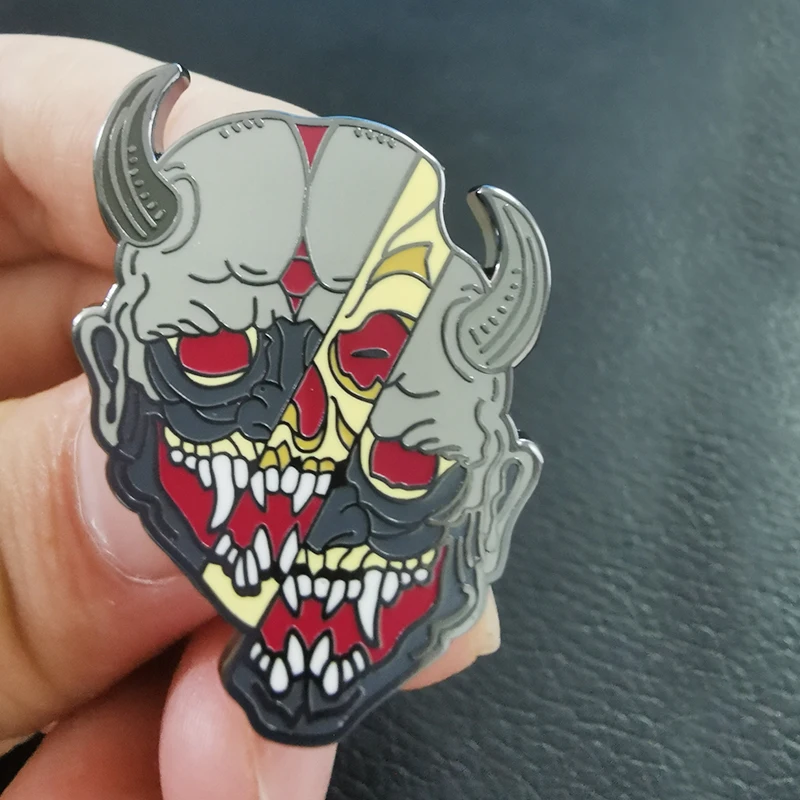 Женская Брошь Kabuki Noh Devil Badge Demon Oni Pins Japanese Yokai традиционная культура Jewelry | Украшения
