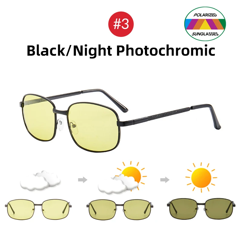 3 Black Night P VIVIBEE выбор вождения прямоугольные фотохромные поляризованные мужские солнцезащитные очки для женщин для вождения автомобиля безопасные поляризационные мужские солнцезащитные очки - Цвет линз: 3 Black Night P
