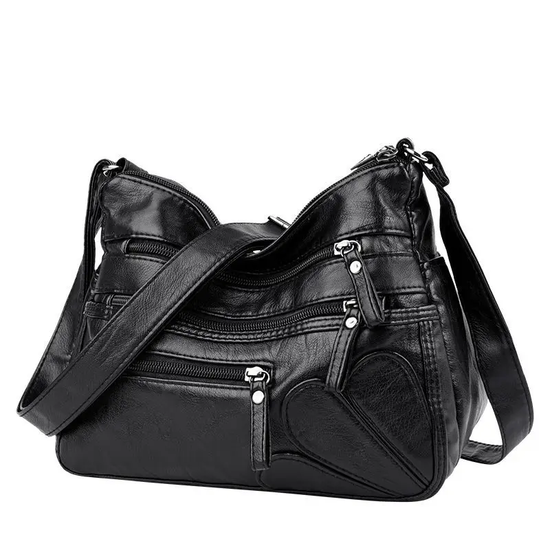 

2021 NEW High Quality PU Leather Vintage Fashion Multi Pockets Bag Bags Women's Handbags Purses Women Shoulder Crossbody Bags
