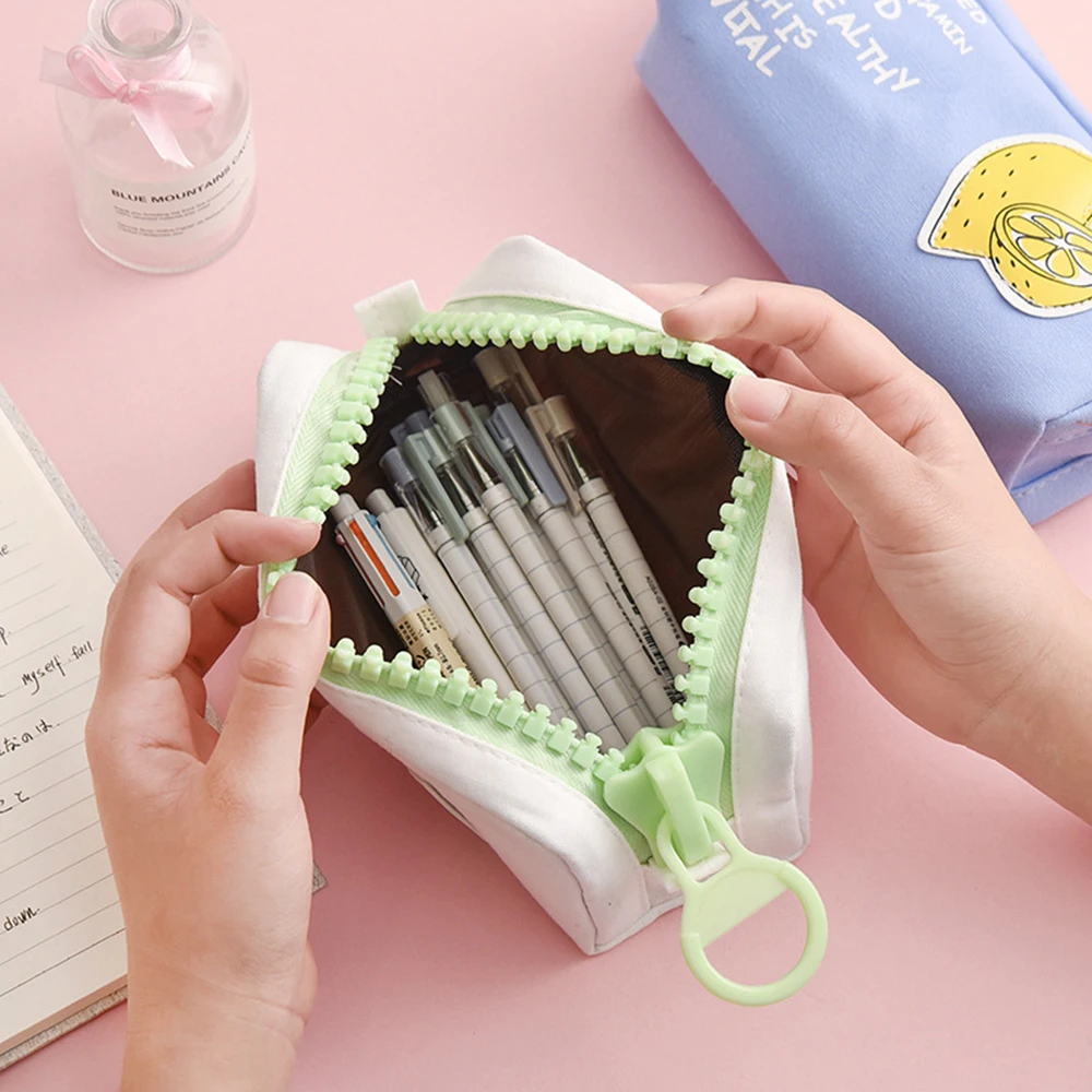 Пенал тканевый на молнии с фруктами Оригинальный чехол для карандашей