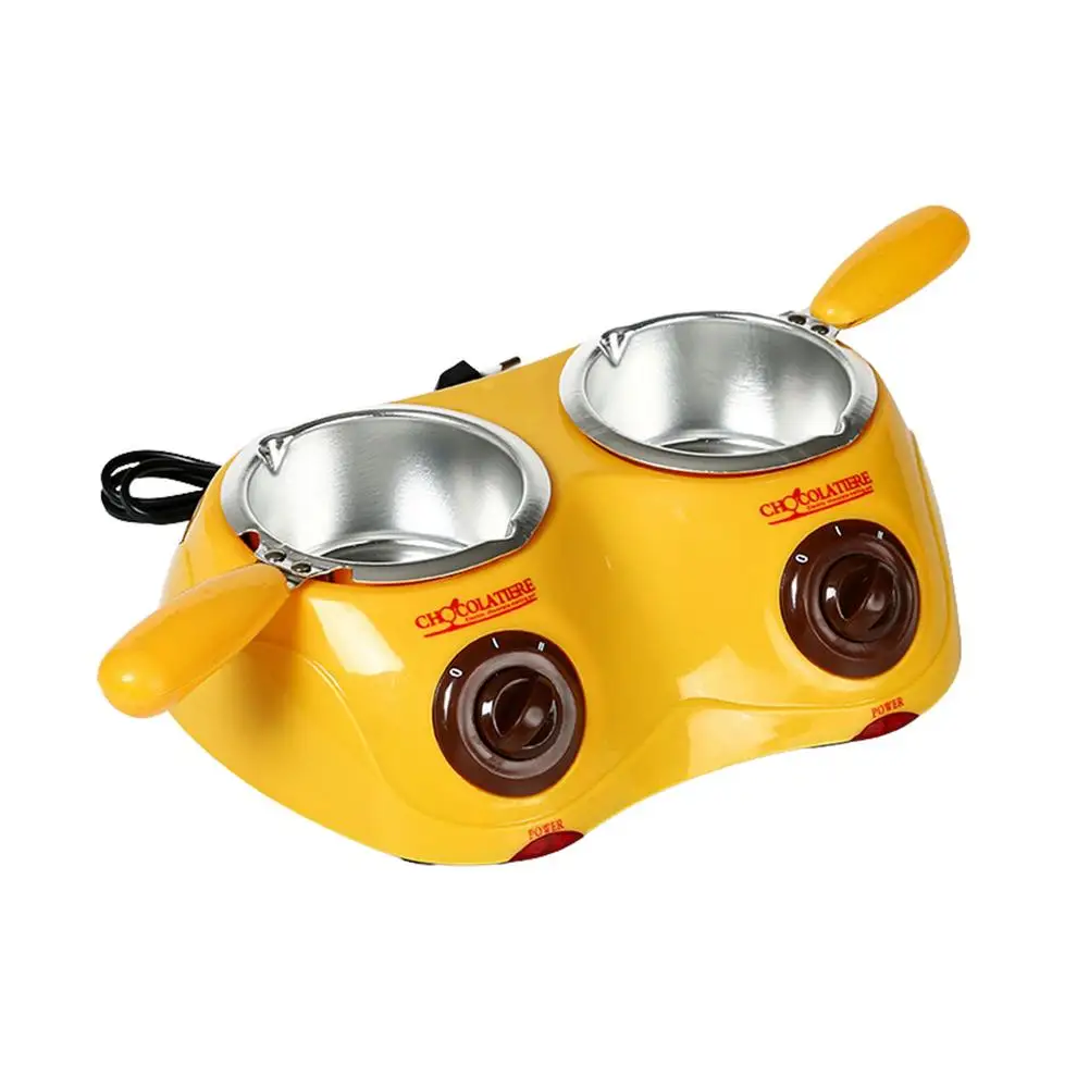 

Melting Chocolate Pot Kit - Electric Dual Fondue Pot Chocolate Melter Baking Accessories Kit For Cheese Candy Dessert DIY Makin