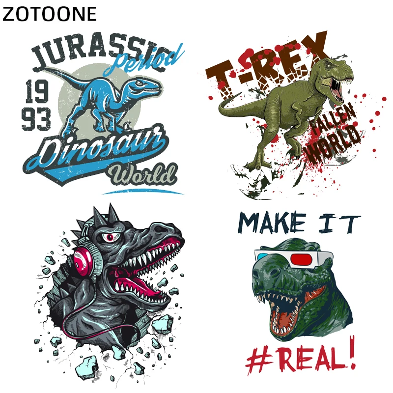 ZOTOONE утюгом нашивка динозавра Юрского периода наклейки с животными переводки для