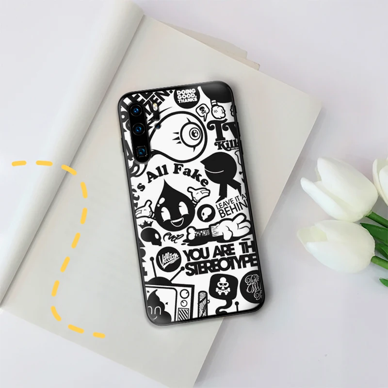 Черные чехлы для мобильных телефонов с граффити huawei Honor Note 10 View 20 7A 3GB 7X 8X 9X Pro 8 9 Lite |
