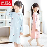 nanjiren 4 16 years kids nightdress cotton childrens home wear nightdress girl kids pajamas dresses for girl print rabbit