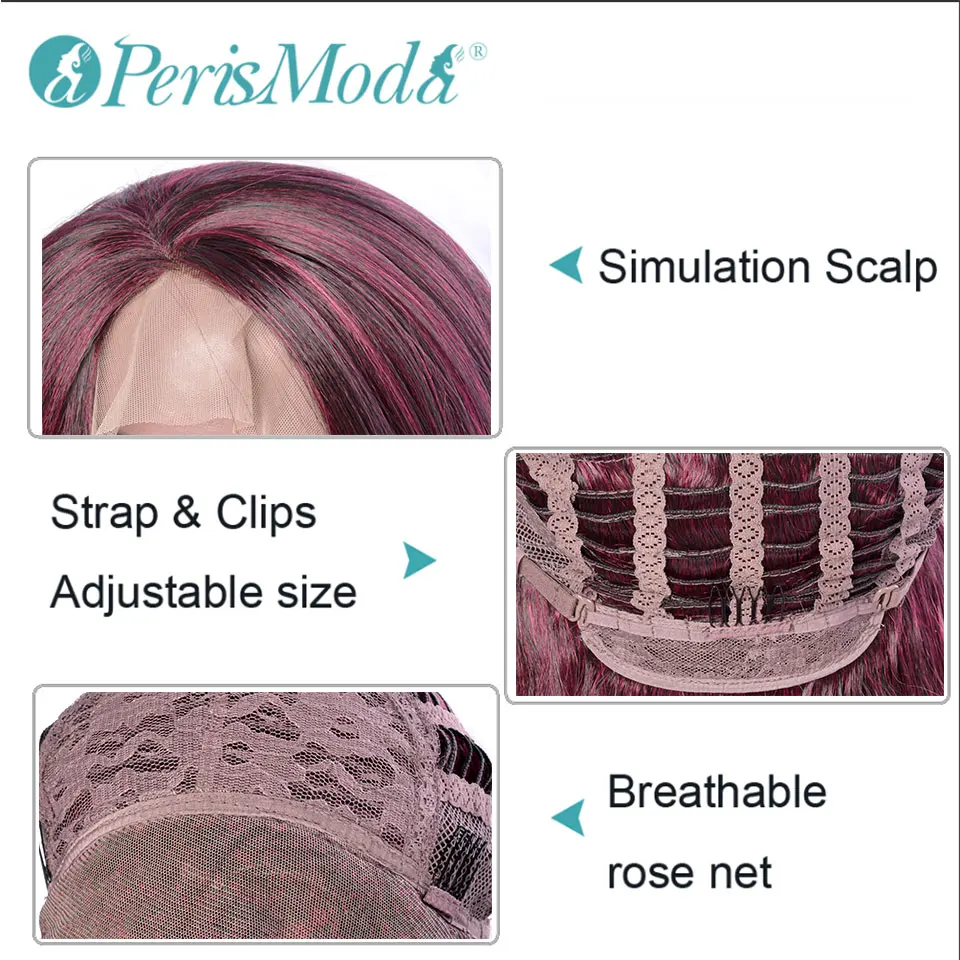 Парики синтетические для косплея термостойкие длинные прямые волосы бордового