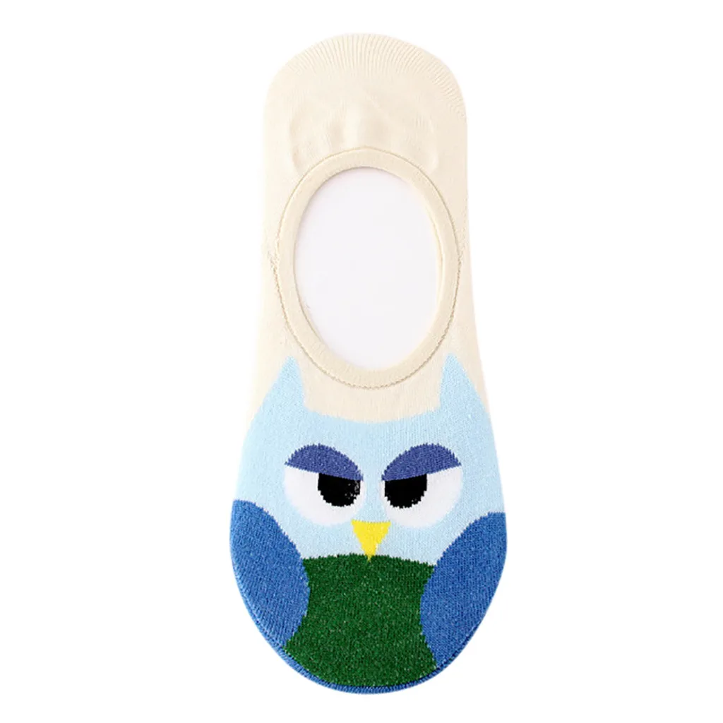1 пара женские хлопковые носки с принтом совы животных зимние башмачки забавные