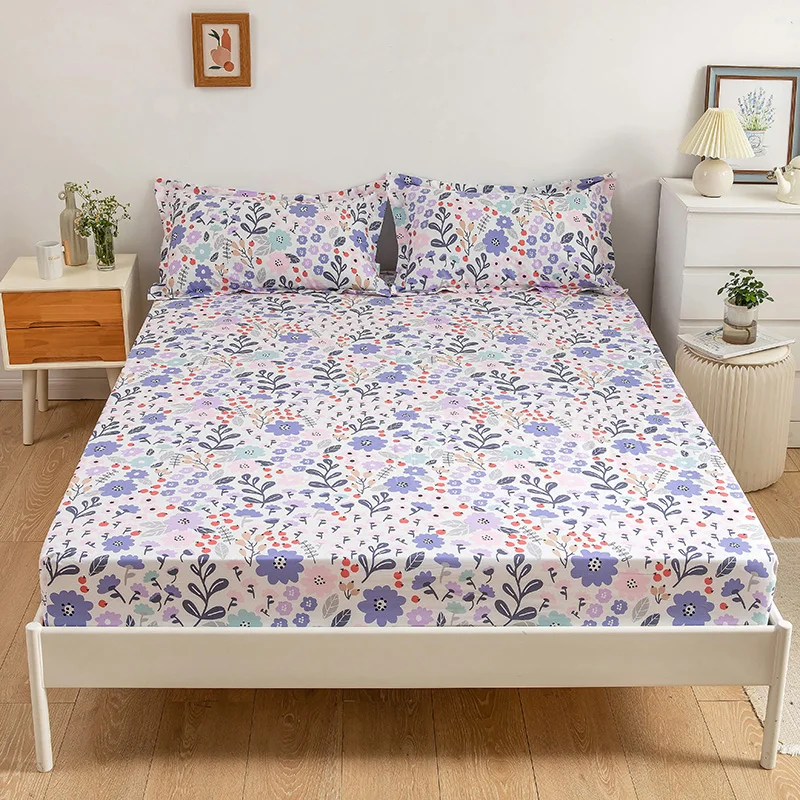 

Простыня на резинке из чистого хлопка, наматрасник для односпальной и двухспальной кровати, простыня с мультяшным рисунком радуги, хлопок, ...