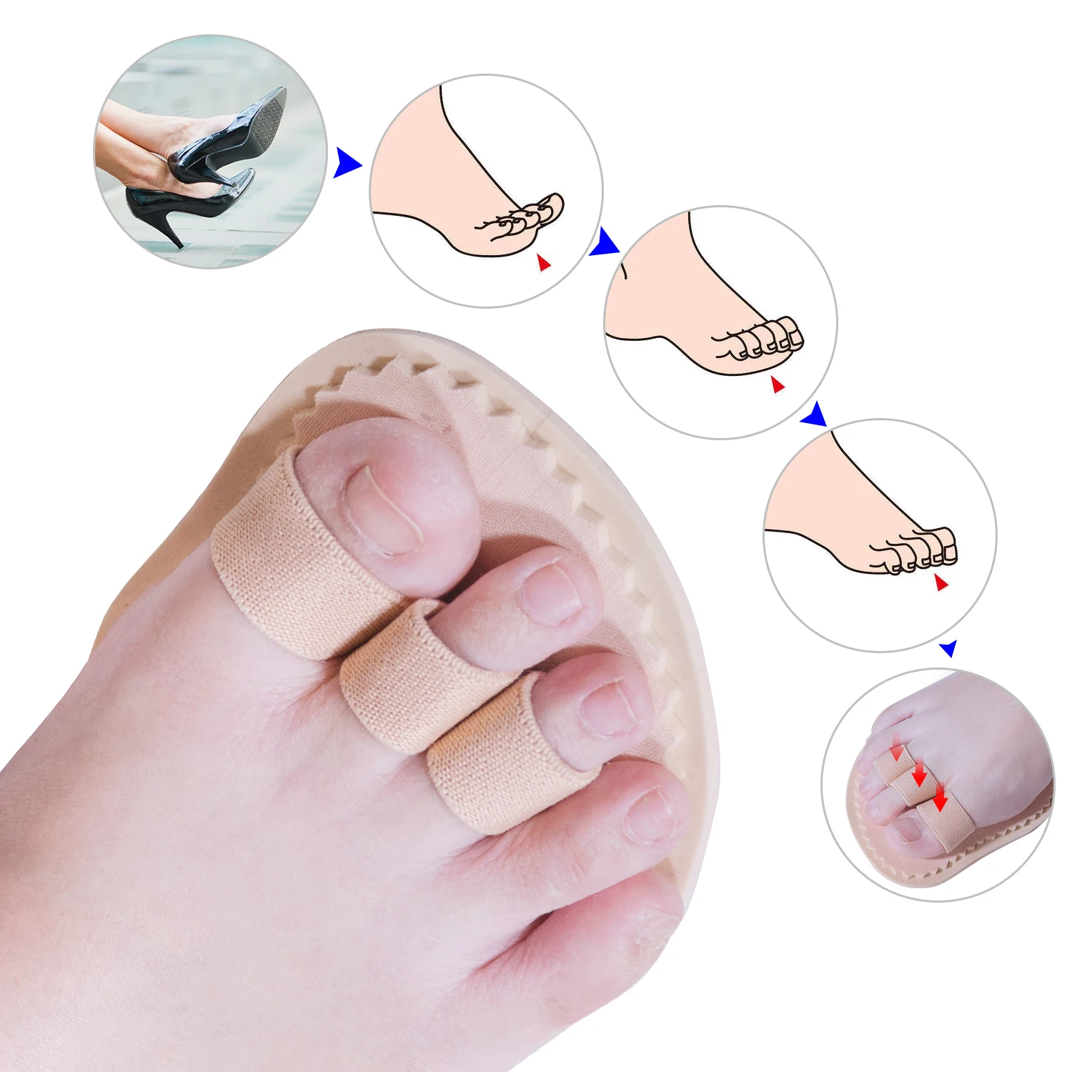 Ортопедические прокладки для передней части стопы сепаратор коррекция носка