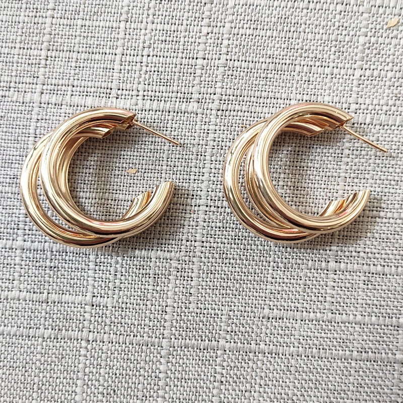 2020 C-shaped exaggerated metal earrings women punk design массивные серьги trendy корея gold color accessories gifts |