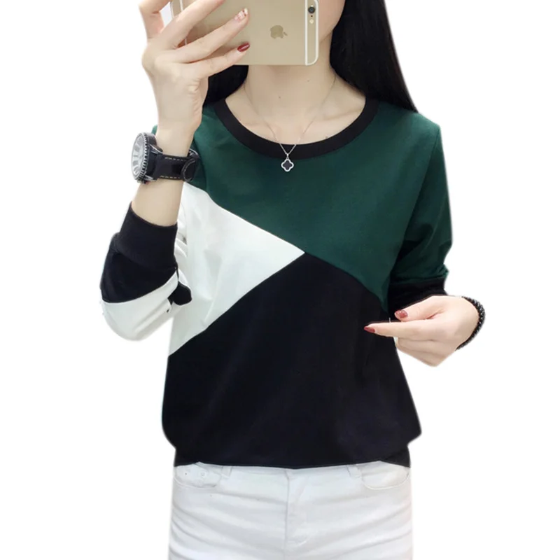 

Футболка женская осенне-зимняя, в стиле пэчворк