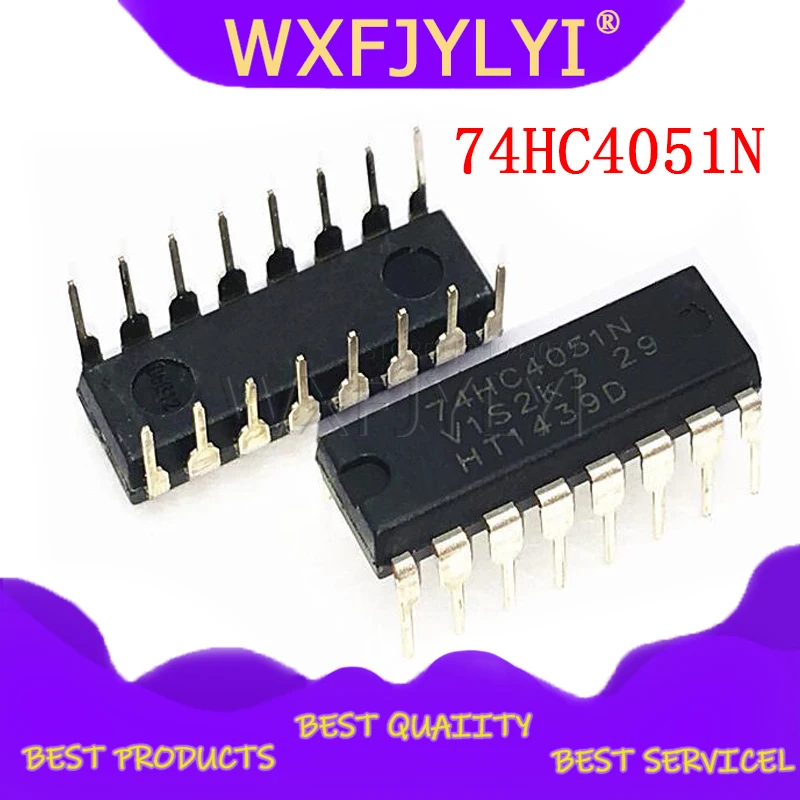 

10 шт./лот 74HC4051N 74HC4051 DIP-16 Интерфейс чип новый оригинальный