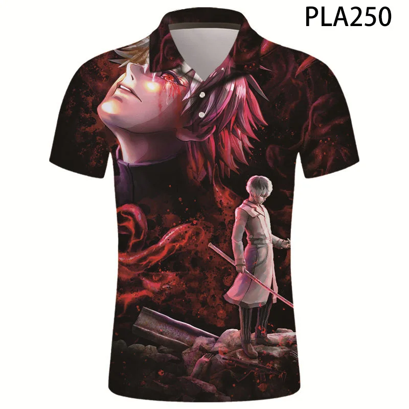 

Мужская Уличная рубашка-поло, Повседневная рубашка-поло с 3D-принтом Токийский Гуль в стиле Харадзюку, 2020