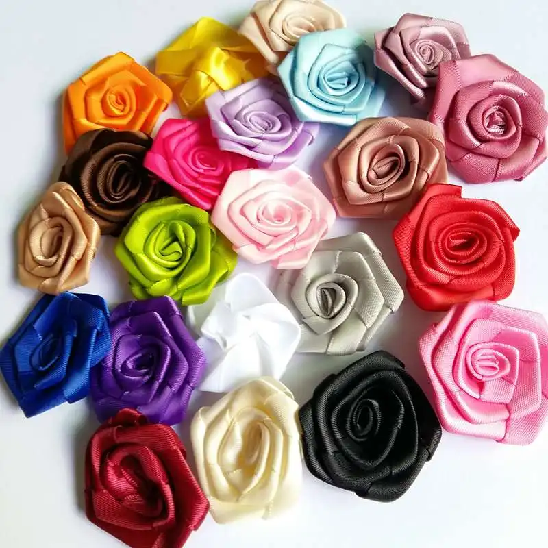 Атласная лента с розетками 10 шт./лот 45 мм ткань сделай сам цветами для декора