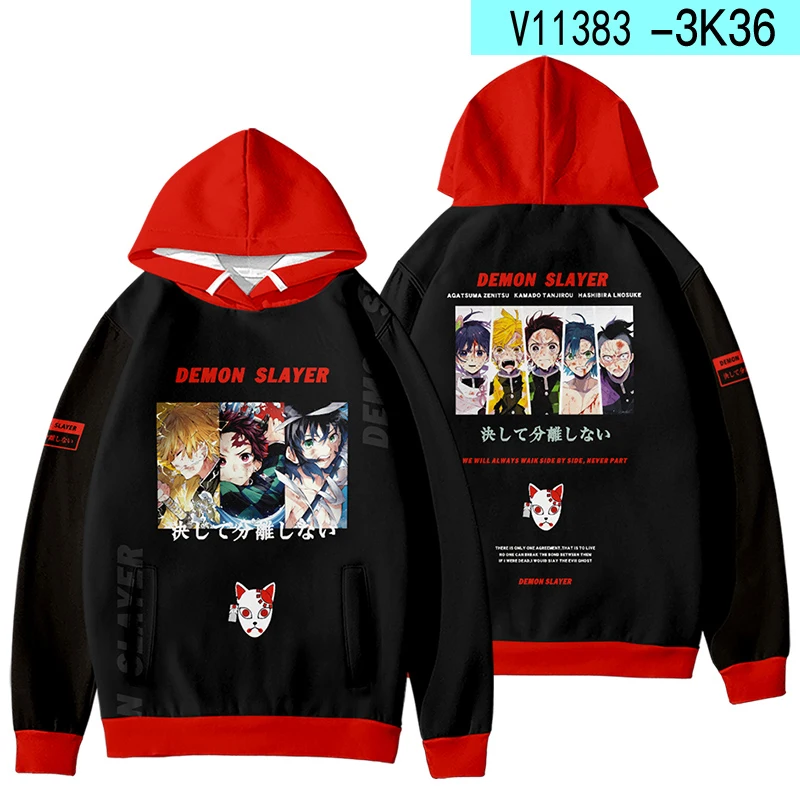 

Демон убийца Толстовка для мужчин женщин спортивные костюмы с толстовками худи в стиле аниме для мальчиков Harajuku демон убийца для костюмиро...