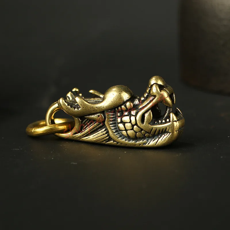 Креативная Чистая латунь Маленькая подвеска с головой дракона изысканные