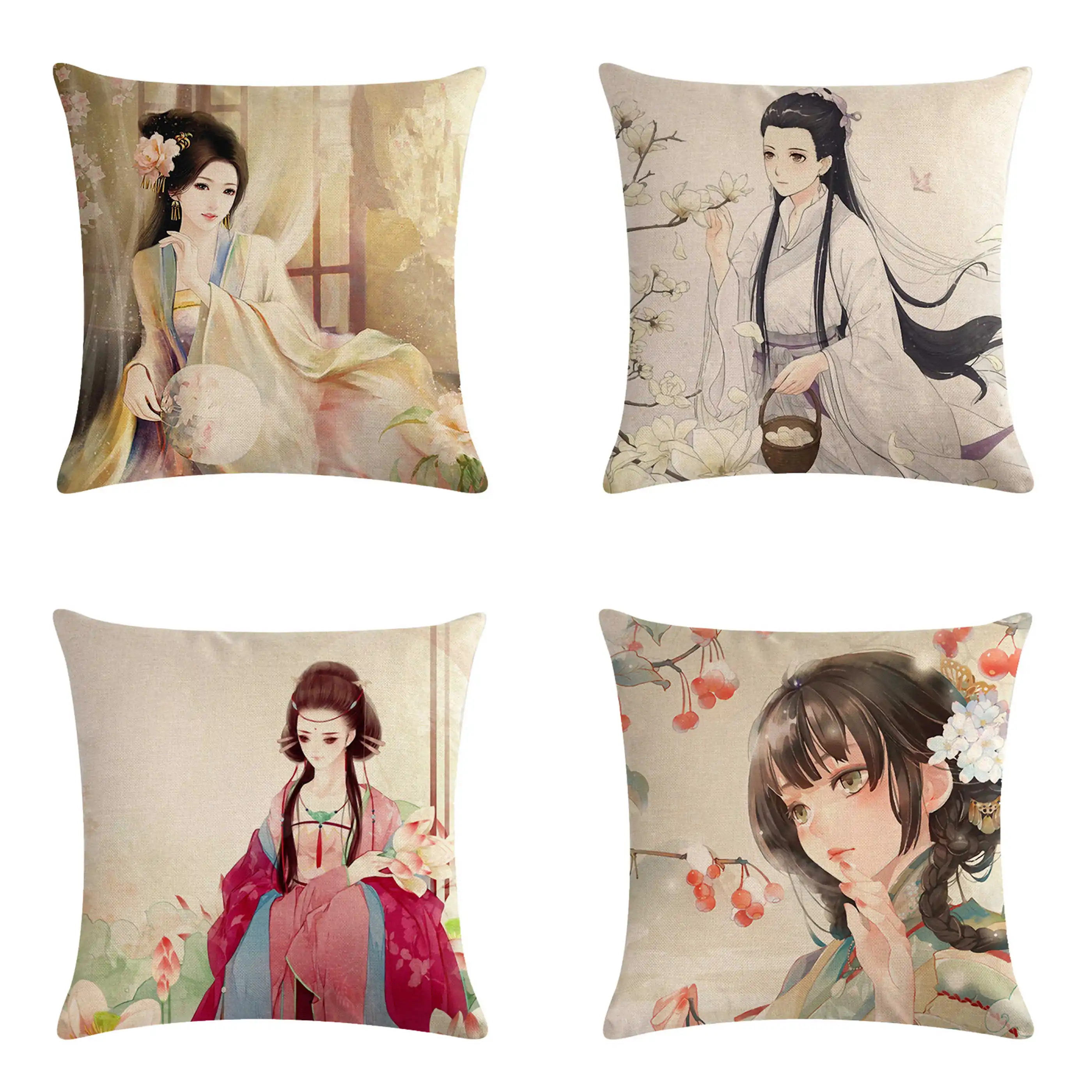 

Antique beauty hug pillowcase cartoon cushion cover sofa bed cushion cover home decoration ornaments hug pillowcase 45x45cm