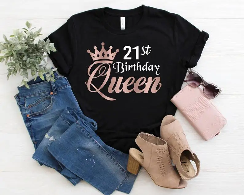 

21st Personalised Lockdown Birthday Shirt Personalised Birthday Tshirt 21st Birthday Gifts for her him Summer leisure 100%cotton