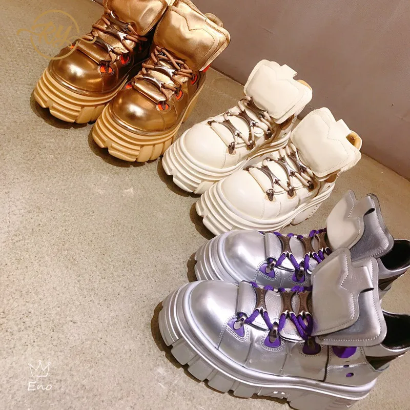 RY-RELAA женские кроссовки 2018 из натуральной кожи на платформе INS стиль белые высокие