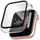 Прозрачный чехол и стекло для Apple Watch серии 7se6543 3842 мм 40 мм 44 мм 41 мм 45 мм, умная прозрачная полноэкранная защитная крышка, бампер