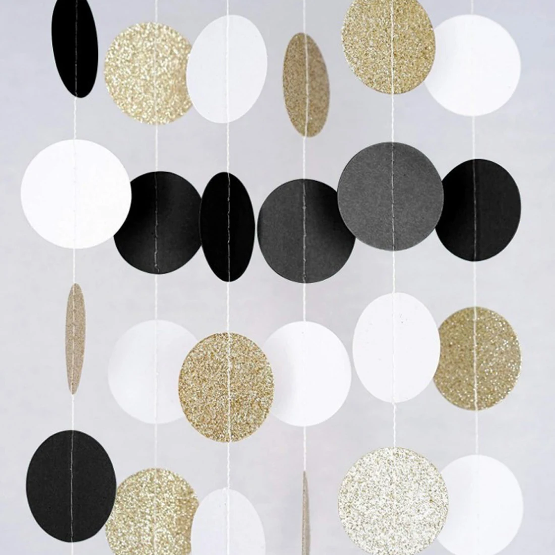 3D Золотая блестящая золотая бумажная веревка цветок на день рождения флажки шары