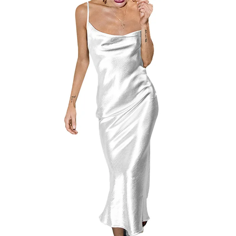 

hirigin Summer Women Sleeveless Backless Solid Color Slim Dress 2021 Ladies Street Beach Vacation Club Party Sleepwear Vestido