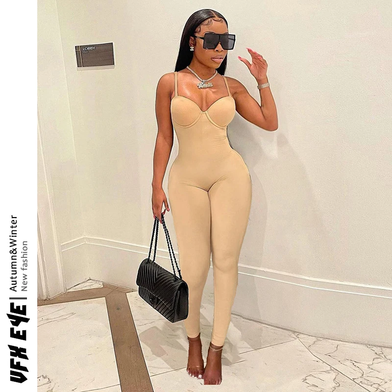 

2022 сексуальный комбинезон без бретелек, хипстерский, однотонный, в стиле бэдди, один предмет, облегающий, приталенный, корректирующий фигур...