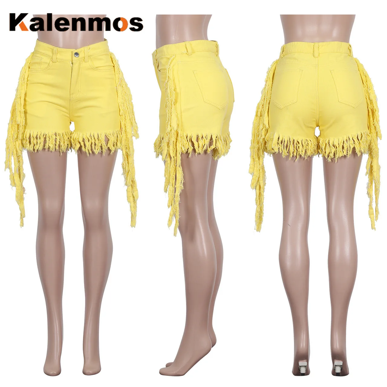 

KALENMOS Tassel Jean Women Fashion Denim Pants Summer Vintage Clothes Baggy Jeans Women Mujer Pantalones Shorts Jeans Feminino