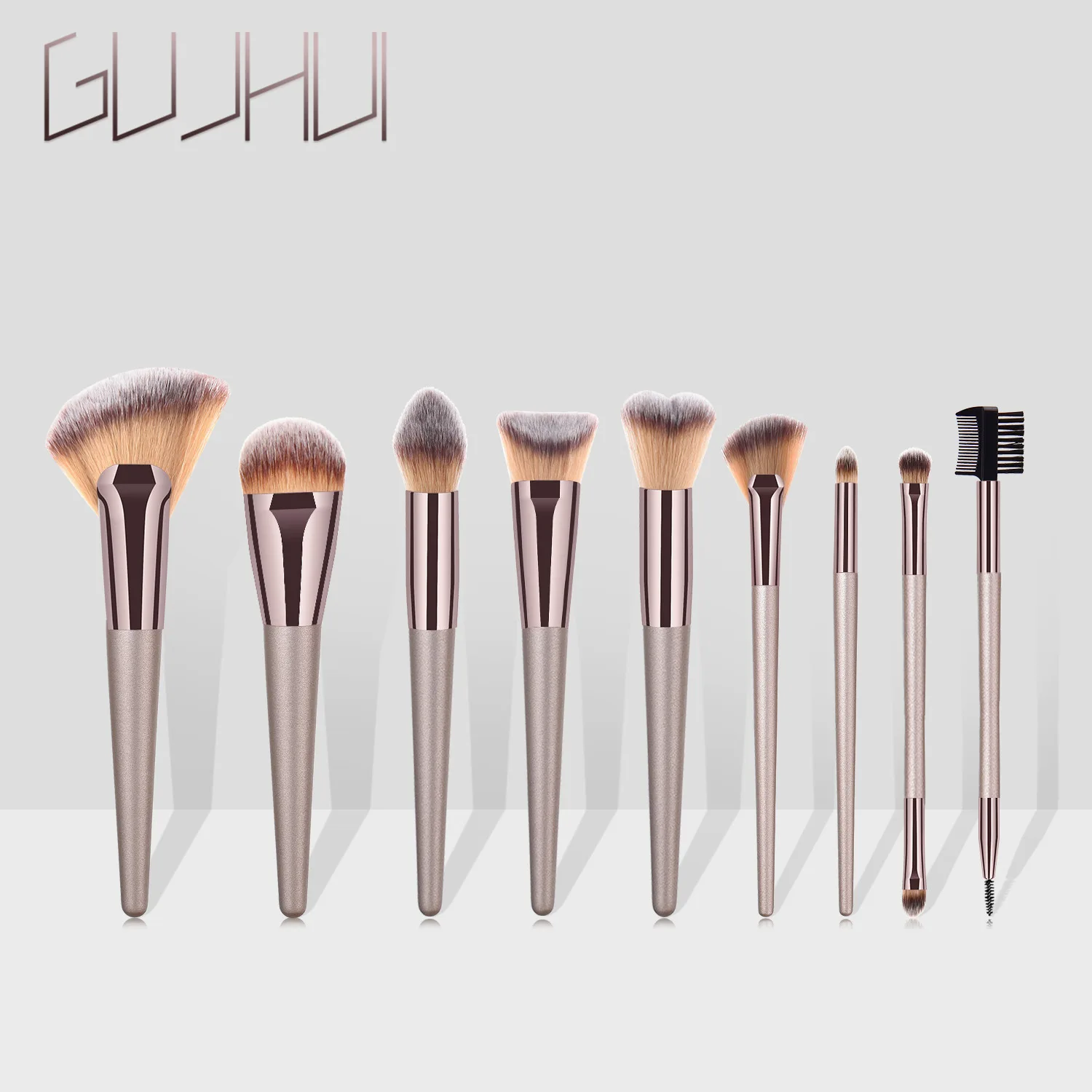 Champagne Luxury Makeup Brushes Set for Powder Blush Foundation Eyeshadow Concealer Lip Eye Make Up Brush Cosmetics Beauty Tools | Красота и