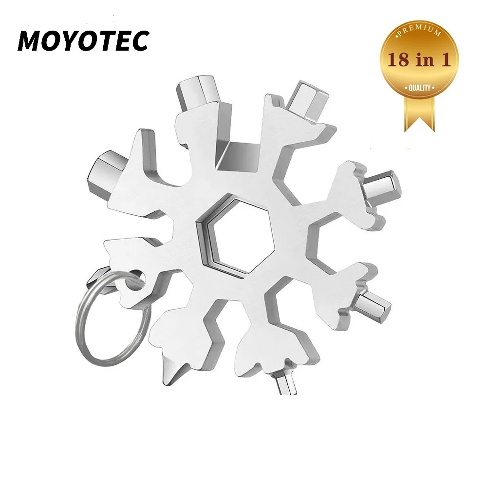 

MOYOTEC Snowflake Pocket Tool Keyring Spanner Hex Wrench Multifunction Wrench Tools Multi Outdoor Hike Camp Survive Hand Tools