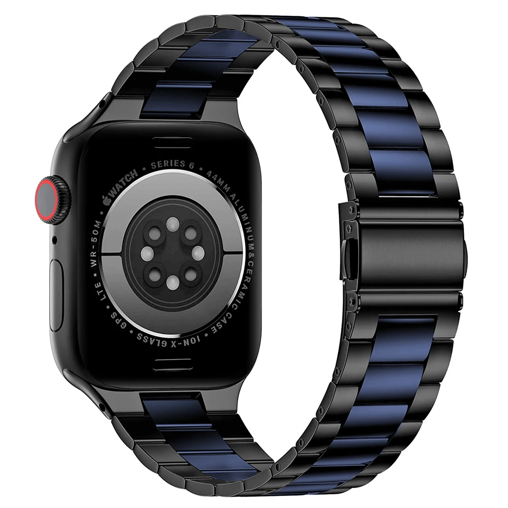 

Compatible for Apple Watch se Band series 6 5 4 3 44mm 40mm 42mm 38mm Slim Stainless Steel Link Bracelet for iWatch se strap