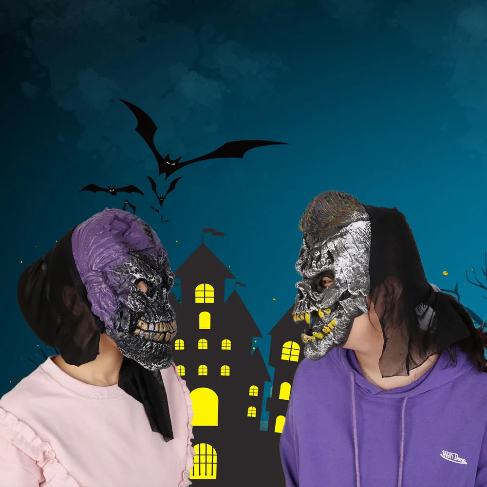 Хэллоуин ужас виниловый головной убор призрак лицо череп маска ужавечерние